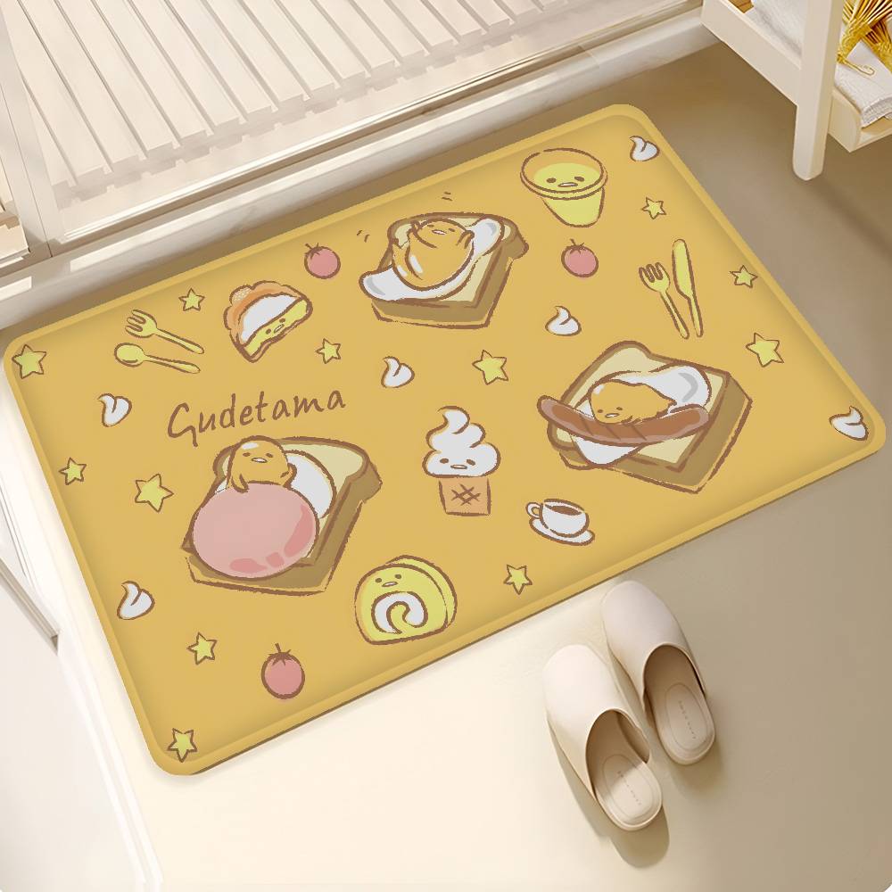 Cartoon G-gudetama Kitchen Mat Kids Room Bedroom Decoration Balcony Anti-Slip Doormat Living Room Alfombra
