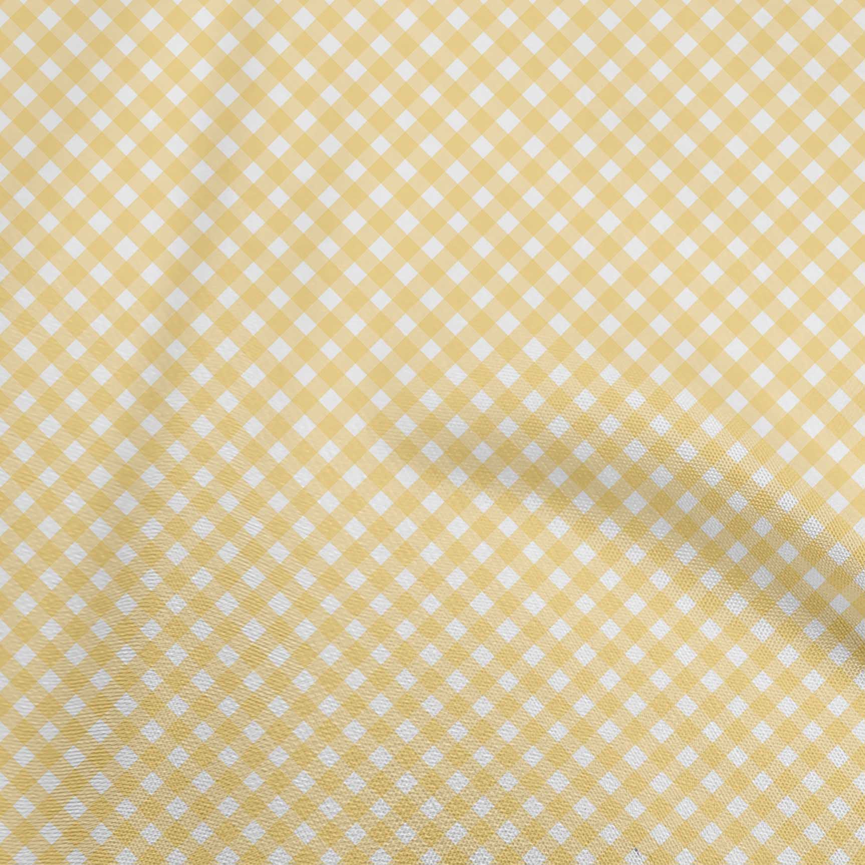 

OneOone Cotton Flex Light Blue Fabric Gingham Check Craft Projects Decor Fabric Printed By The Yard 40 дюймів 42 Inch Wide - Viscose Chiffon жовтий