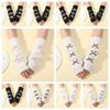 Soft Knitted Bow Arm Warmers Long Knit Sleeve Cover Y2K Y2K Fingerless Gloves  Girl