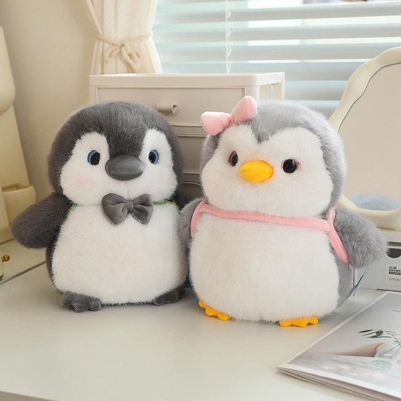 Cross-Border Penguin Backpack with Bowknot Plush Toy Figure