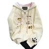 American high street letter printing hooded sweater women's 2025 new loose design niche pure cotton