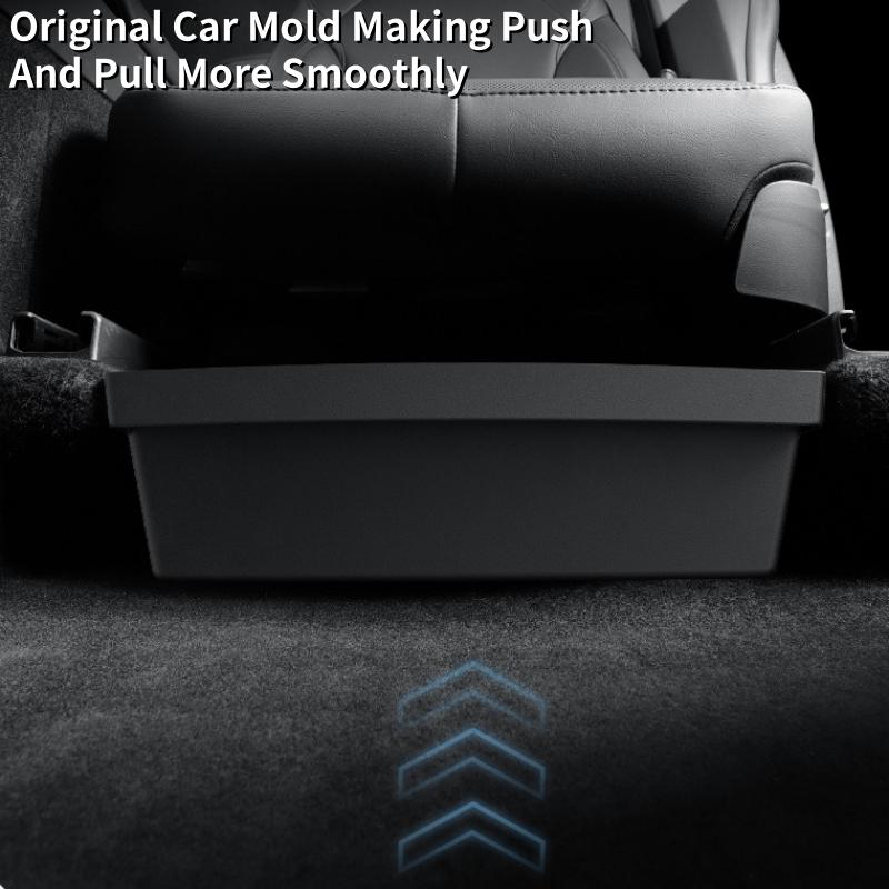 For Tesla Model Y Juniper Launch 2025 Front Under Seat Storage Box TPE Under Seat Hidden Storage Tray Interior Accessories