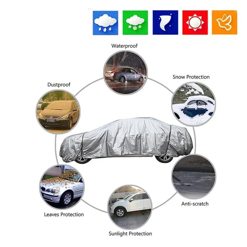 Waterproof Car Covers Outdoor Sun Protection Cover Uv Protection Dust Rain Snow Protective Universal Suv Sedan Hatchback