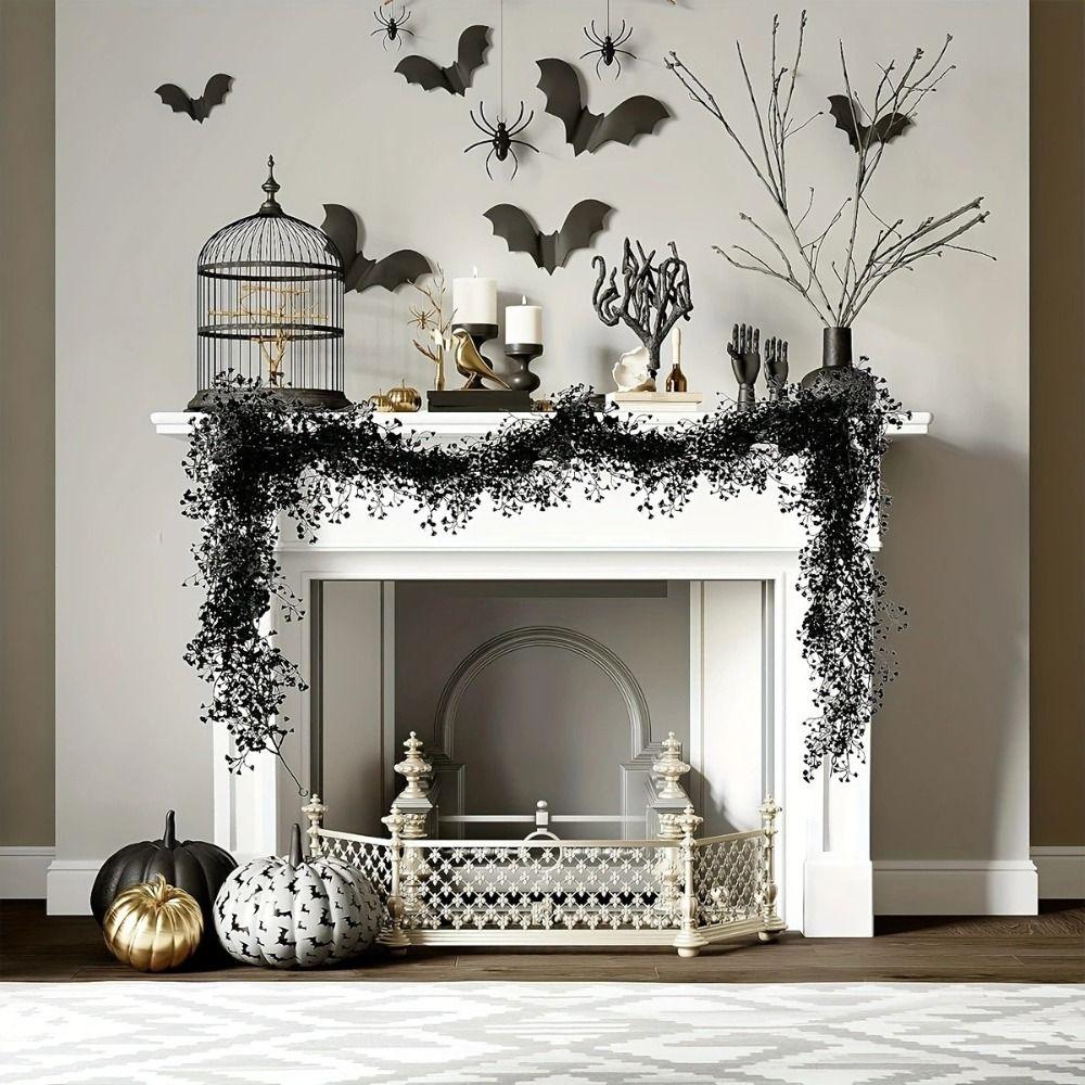 Realistic Black Fake Vine Fall Garland Ferns Realistic Vines Decor for 1PC Home Wall Decor