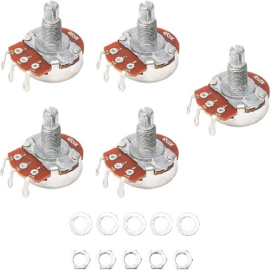 A500k ELectric Bass Guitar Potentiometer Volume Tone Pots Audio Tone Switch Pack of 5