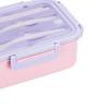 Bento Lunchbox Große Kapazität Gitterdesign Lebensmittelqualität PP Tragbare Lunchbox für Zuhause Büro Schule Schüler Lila Pink