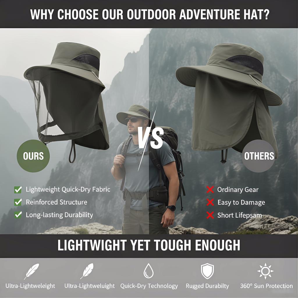 Men Mosquito Proof Sun Hat With Face Cover Summer Outdoor Fishing Bucket Neck Flap Anti Uv Breathable Shade Cap Camping Hiking