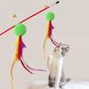 Yousheng Cat Fishing Toy Plush Ball Relieve Boredom Playing Toy Pet Teaser Toy Feather Replacement Accessories Cat