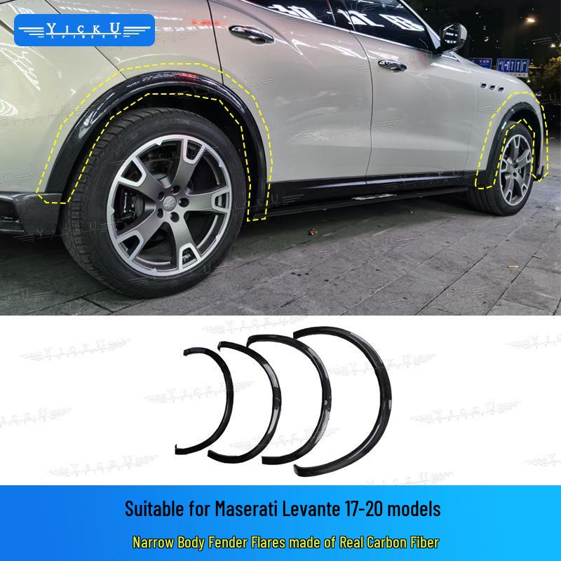 Maserati Levante Carbon Fiber Splitter, Diffuser, Flares, Panels, Deflectors, Hood & Roof Spoiler