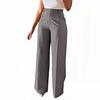 Women's High Waist Draped Wide Leg Dress Pants Solid Micro Stretch Office Straight Long Trousers With Pockets Spring Fall Business Casual Bottoms