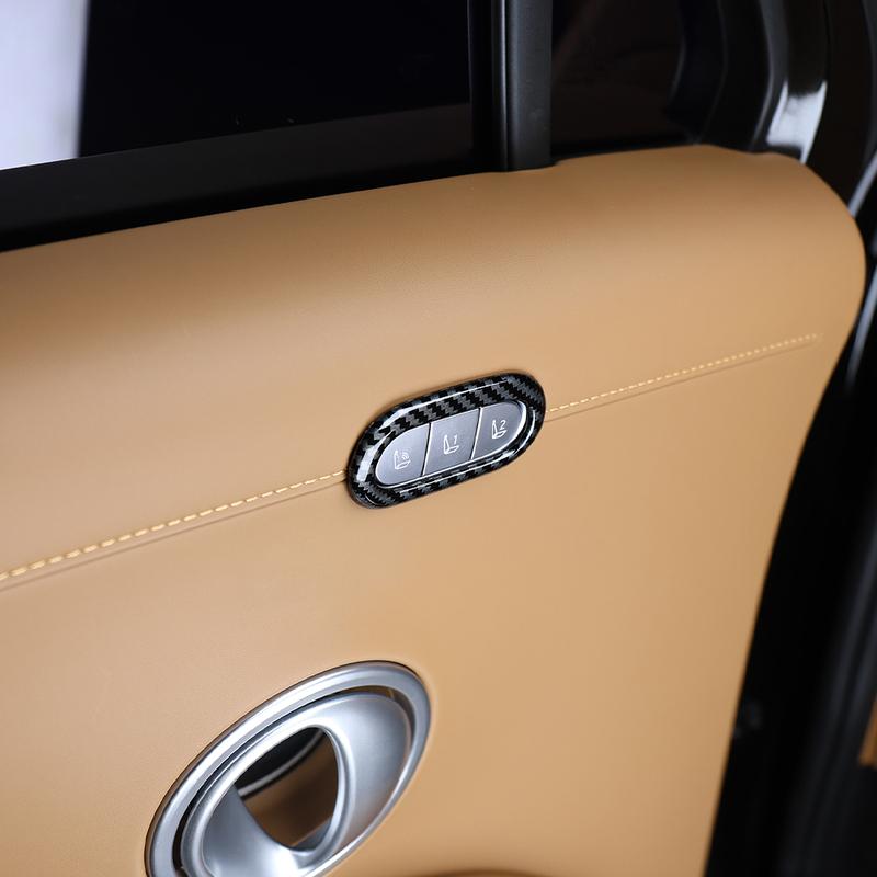 Carbon Fiber Car Seat Adjustment Switch Wood Grain Control Button Cover Trim For Hyundai Palisade LX3 2025 2026 LHD/RHD