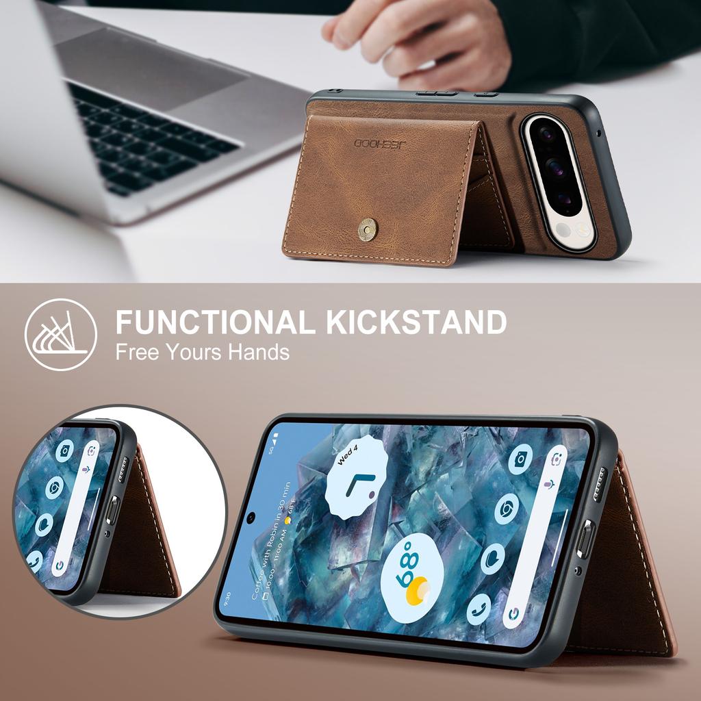 Magnetic Wallet Leather Case for Google Pixel 9 Pro XL 8 Pro 7 7A 6A 5A Pixel Fold Detachable RFID Blocking Card Bag Phone Cover