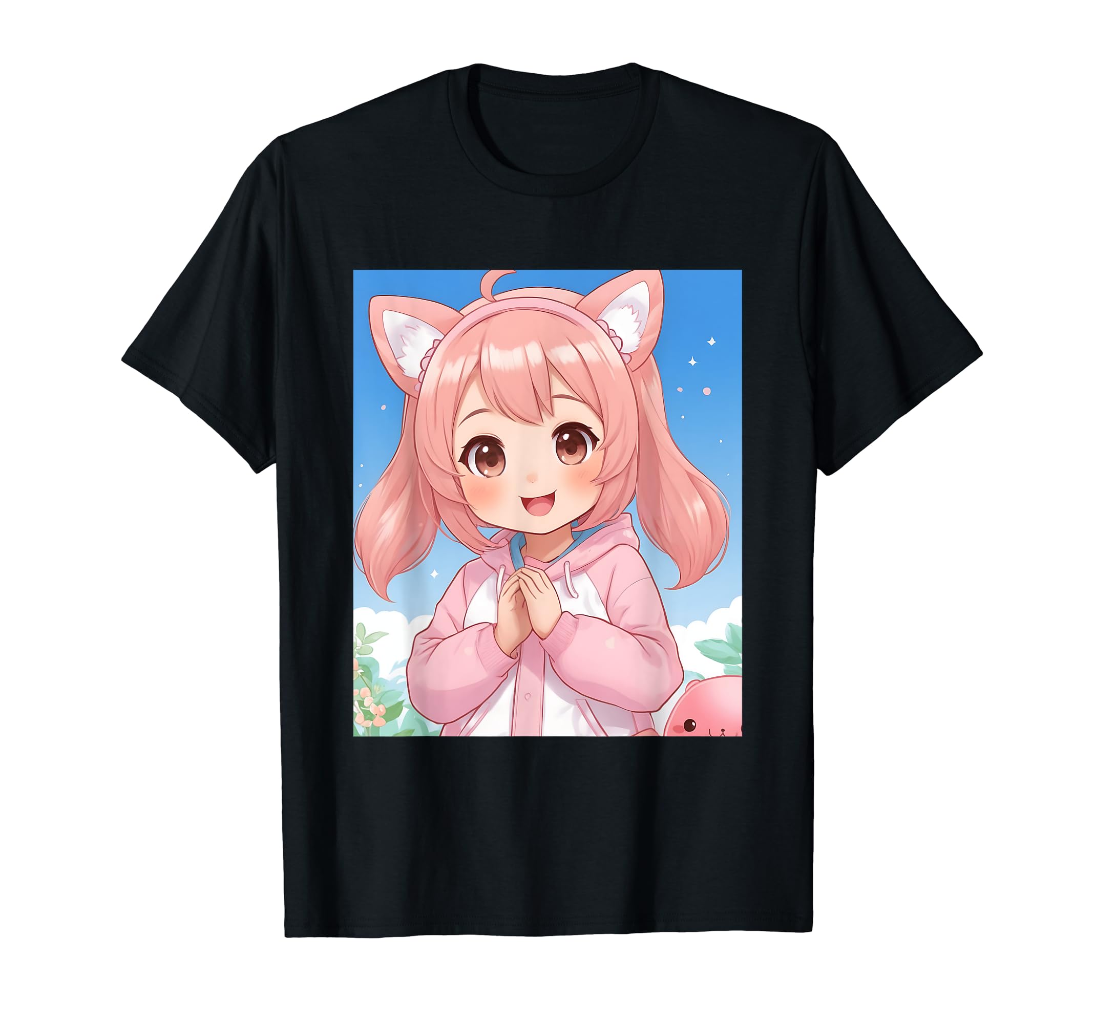 

вещи печатные Kawaii, пастель, милый, просо, японский, футболка чёрный