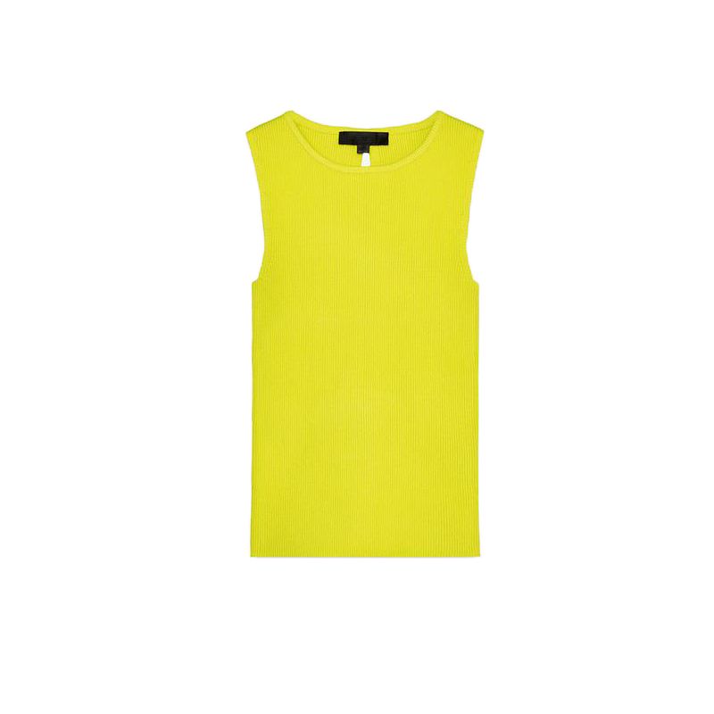 Summer New Product Women's Clothes Minimalist Style Round Neck Back with Rib Sleeveless Knitting Tops 3471026