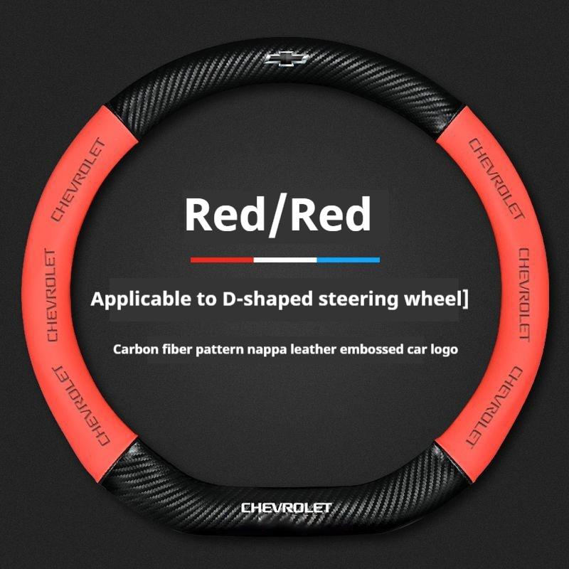 Wsjn7 For Chevrolet Cruze Bolt Aveo Spark Onix Capti Cavalier Carbon Fiber Suede Microfiber Car Steering Wheel Cover Auto Accessories