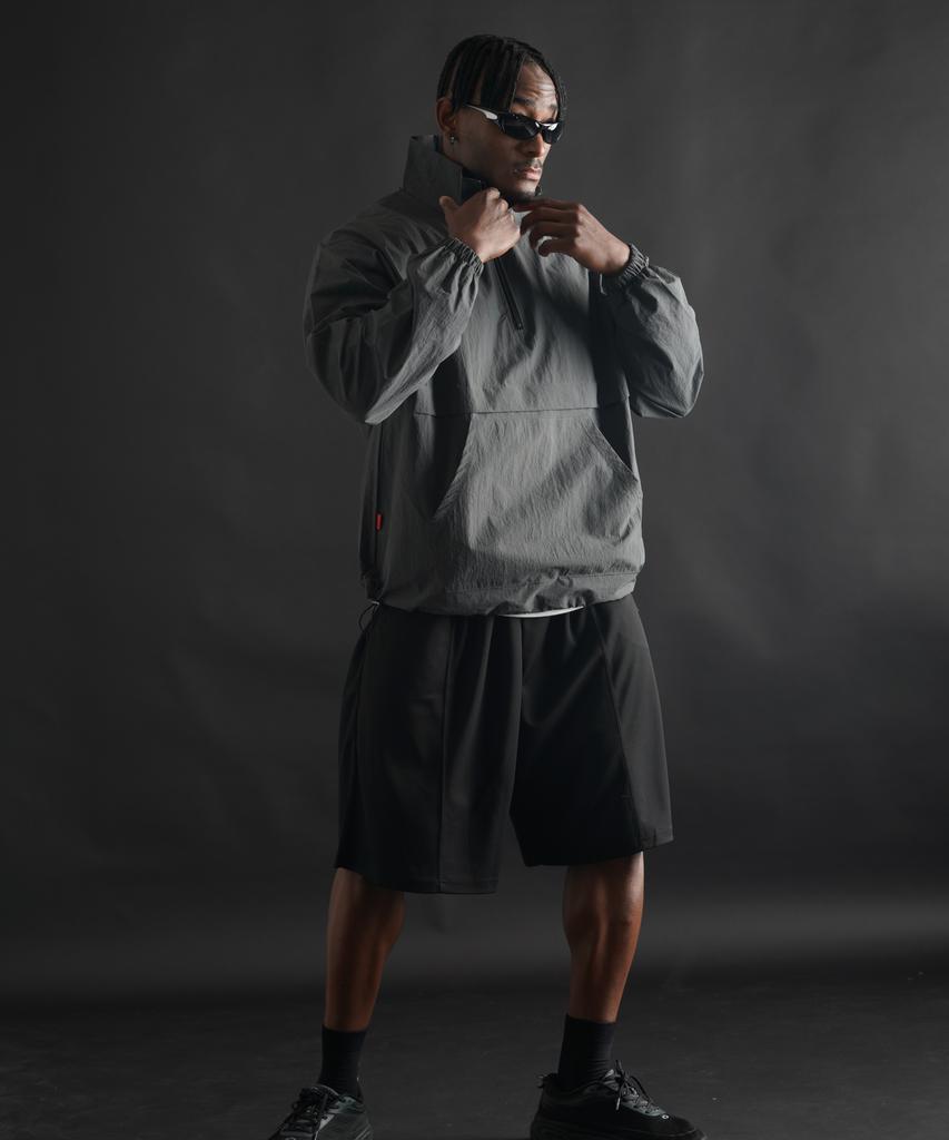 Phermenon Loose Fit Nylon Anorak [Charcoal]