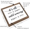 FINGERINSPIRE It's All Shits Art Sign Solid Wood Bathroom Sign with Arylic Layer 7x7 Inch Funny Bathroom Wall Art Large Hangable Wooden Frame for