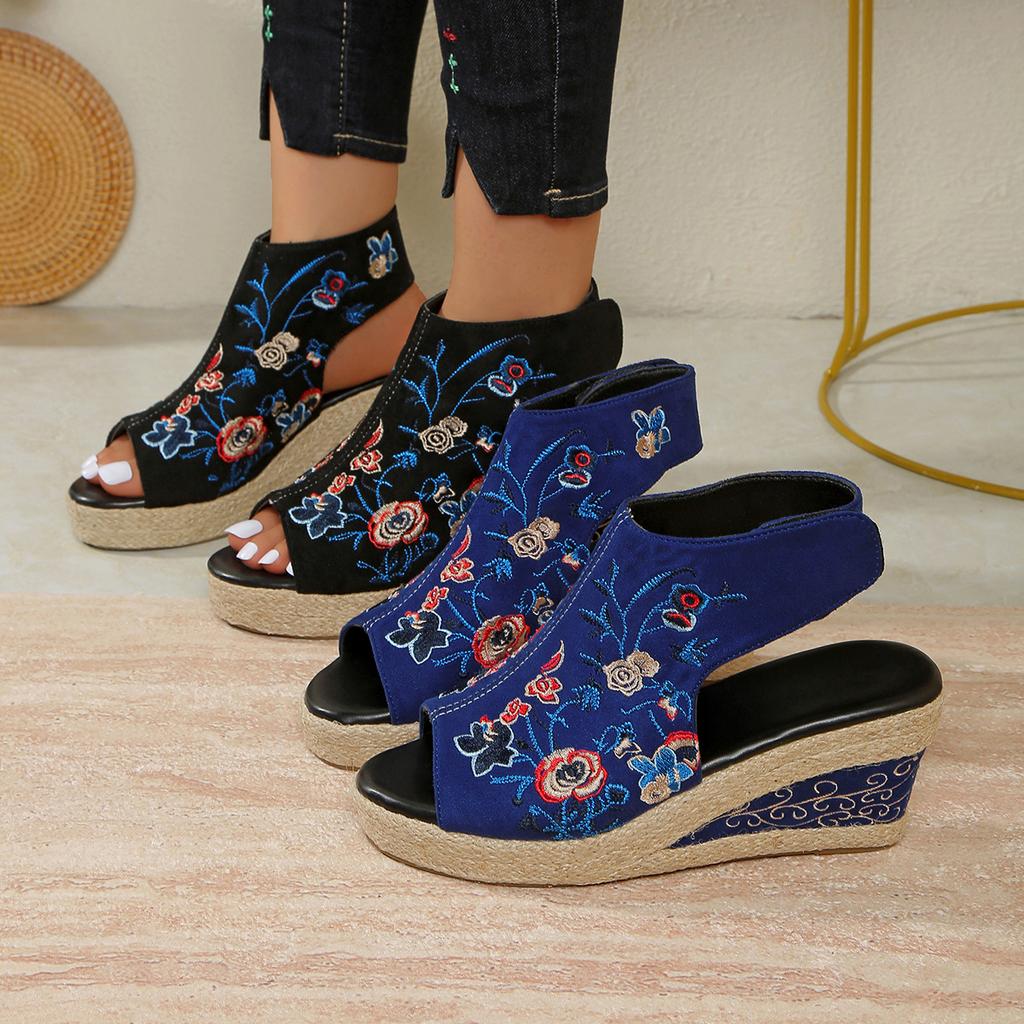 Fashion Women Sandals 2025 New Sexy Slippers Fashion Retro Wedge Platform Shoes Female Peep Beach High Heels Sandals Sandalias De Mujer