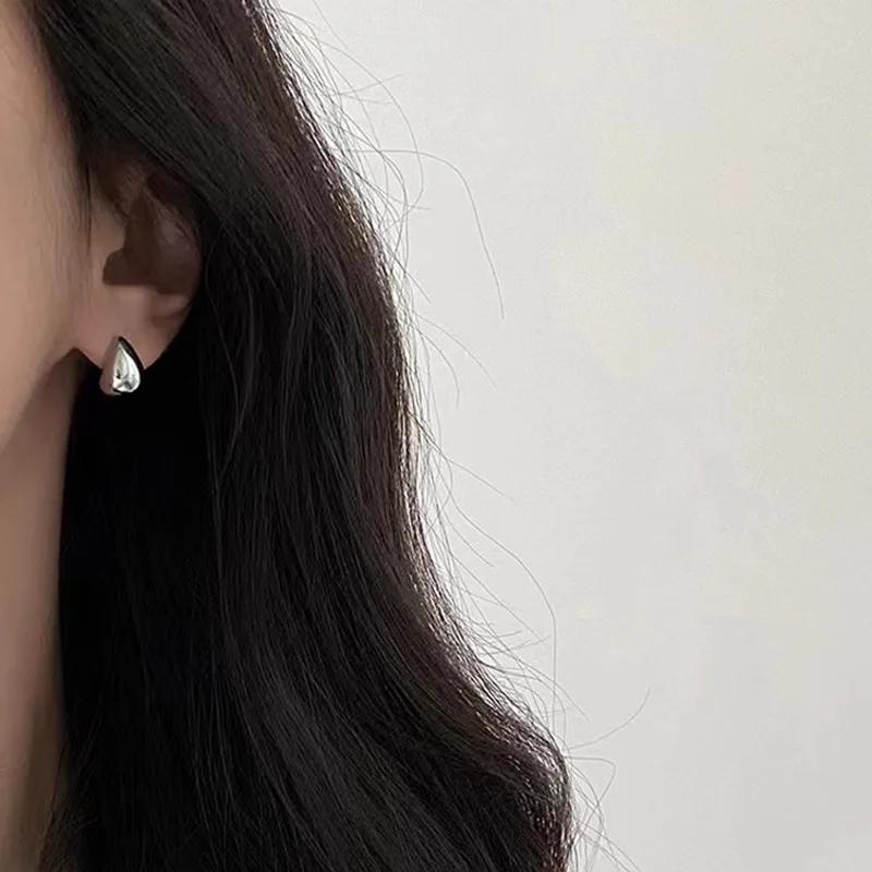 Tibetan Silver Mini Water Drop Stud Earrings for Women Minimalist Classic Fashion  Personality Accessories