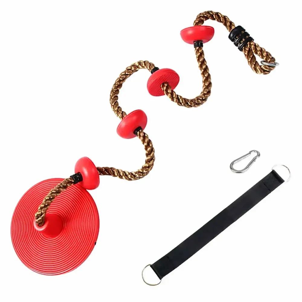 Kids Outdoor Play Equipment | Fitness Swing Set Climbing Rope+Platforms+Disc Seat Garden Toy & Playground Accessories Active Fun