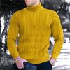 Men's Autumn/Winter 2025 High Neck Solid Color Cable Knit Sweater Pullover