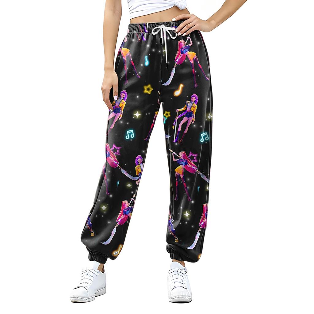 Women's Casual Fashion Print Casual Drawstring Elasticated Waist Drawstring Pants