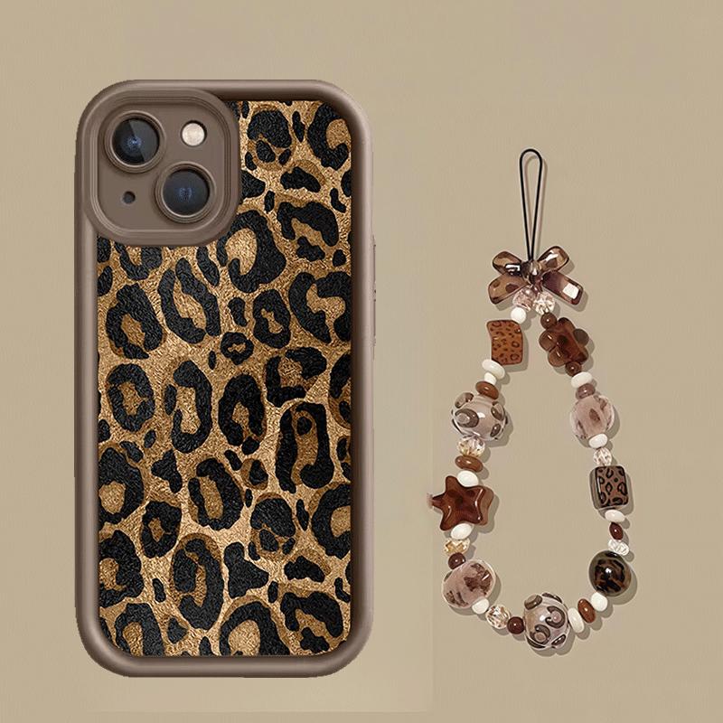 Leopard Print Lanyard Strap Rope Case For OnePlus 15 13 12 11 13T ACE 6 5 Nord 5 4 3 Lite 2 8T 10R Soft Silicone Cover