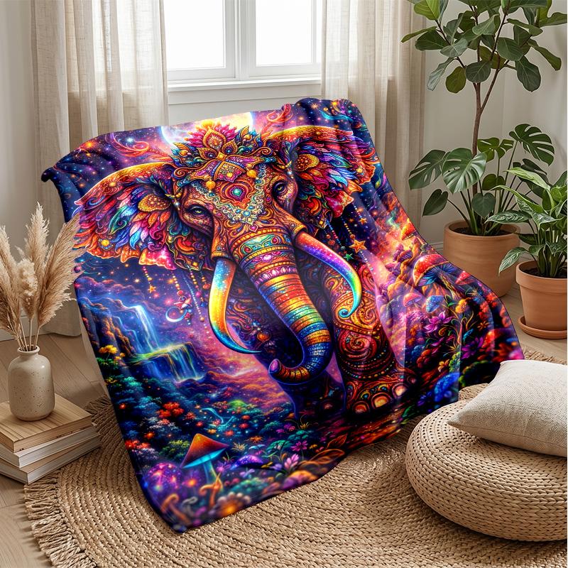 Mechanical Elephants and Butterflies Theme blanket Lightweight Warm Flannel Blanket Decorative Throw Blanket for Home Decoration