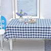 1pcs Checkered Fashion Simple Nordic Tassel Tablecloth Family Gathering Tea Table Cloth Beautiful Living Room Kitchen Dust-proof Decoration Cover