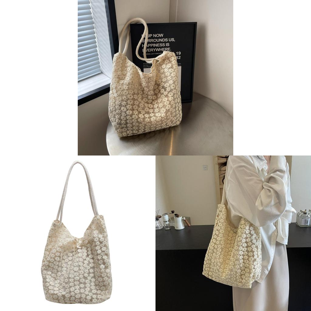 Lace Tote Bag With Magnetic Closure For Casual Daily Use