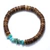 Natural Coconut Bead Bracelet For Men Irregular Tiger Eyes Obsidian Howlite Stone Braslet Prayer Meditation Accessories