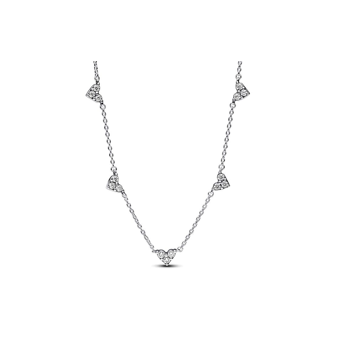 Pandora Heart Design 925 Silver Cubic Zirconia Necklace Women necklace 393160C01 Default Packaging