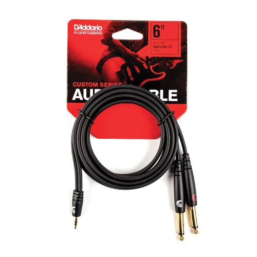 D'Addario Custom Series Audio Cable PW-MPTS-06 (approx. 1.8m Stereo Mini/Phonex2)