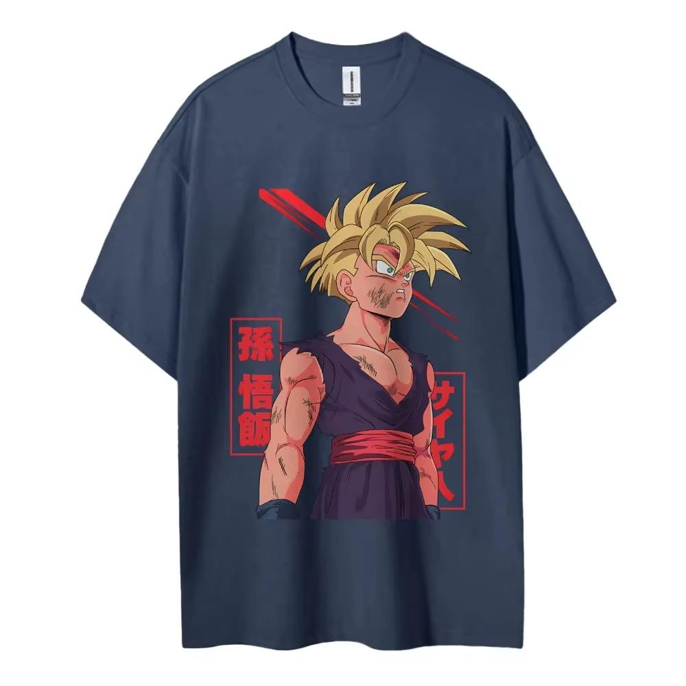 Dragon Ball Son Gohan Pure Cotton Unisex Crewneck Anime TShirt Comfortable Shortsleeved Sports Casual Unisexs and Womens Tops