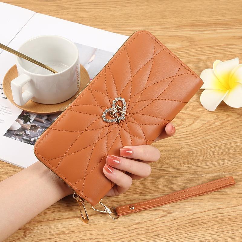 New Women's Long Wallet Simple Single Zipper Women's Bag Change Bag Multi-card Wallet Card Bag