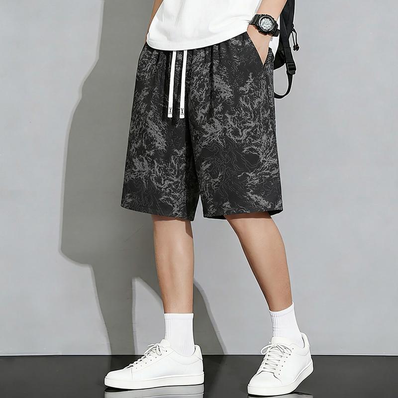 Men's Plus Size Print Casual Shorts – Elastic Waist Drawstring Loose Fit Summer Shorts (5XL-11XL)