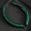 2 Pcs Laser Carbon Fiber Car Steering Wheel Cover 38cm Non-slip Card Cover Auto Steering Wheel Handle Booster Protective Cover