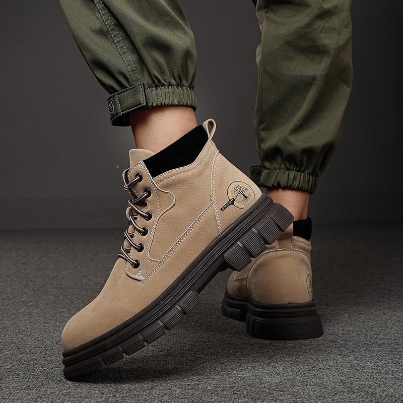 New Arrival Men Outdoor Ankle Boots Fashion Male Flats Lace-Up Men's High Top Walking Shoes High Quality Male Motocross Boots