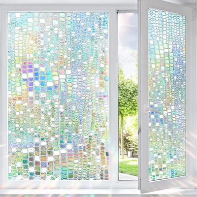 Sichtschutzfolie für Fenster, Buntglas, Regenbogen, haftet an Fenstertönungsfolie für Zuhause, Badezimmer, Sonnenschutz, 3D-dekorativer statischer Aufkleber