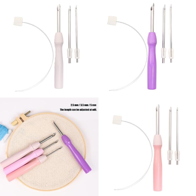 2.5mm/3.5mm/5mm Adjustable Punch Needle Set Embroidery Punch Needle Practical Punch Needle Tool Set for Embroidery Craft