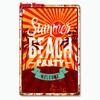 Vintage Beach Time Metal Sign Summer Party Place Plates Relax Surfing Metal Wall Sign Pub Shed Sign Happy Place Decor WY