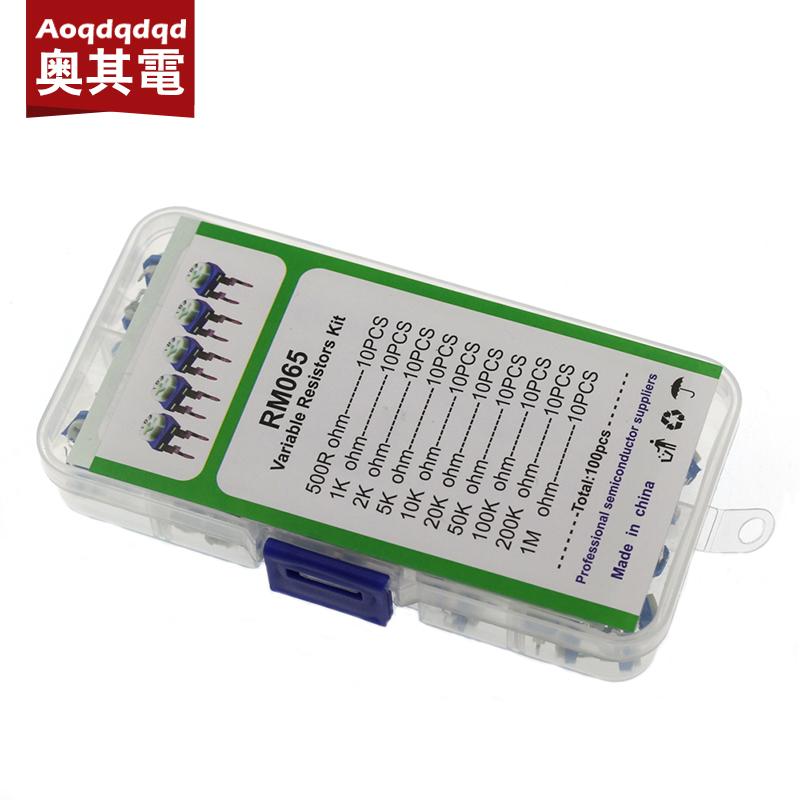 RM065 Trimpot  Trimmer Potentiometer Assortment  10Value 100pcs Variable  Resistors Assorted Kit Electronic  DIY Kits