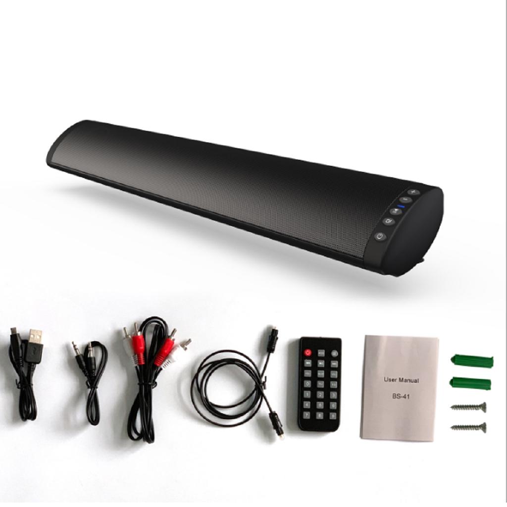 2000mA Bluetooth Soundbar Dual Subwoofers Speaker Sound Bar Sub Woofer Surround Stereo Column Remote Control Home Theatre 20W