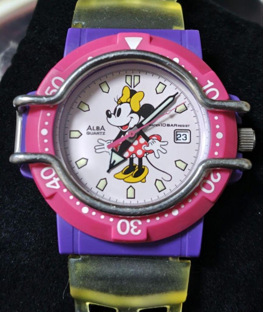 [USED] Seiko Alba Minnie Mouse Disney Wristwatch, Out of Print, Rare, Still Working