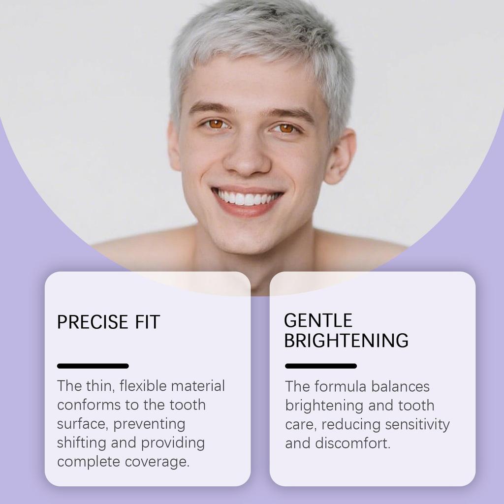 Feimuko Mint-Infused Purple Teeth Whitening Strips - Gentle, Non-Irritating, Invisible Fit