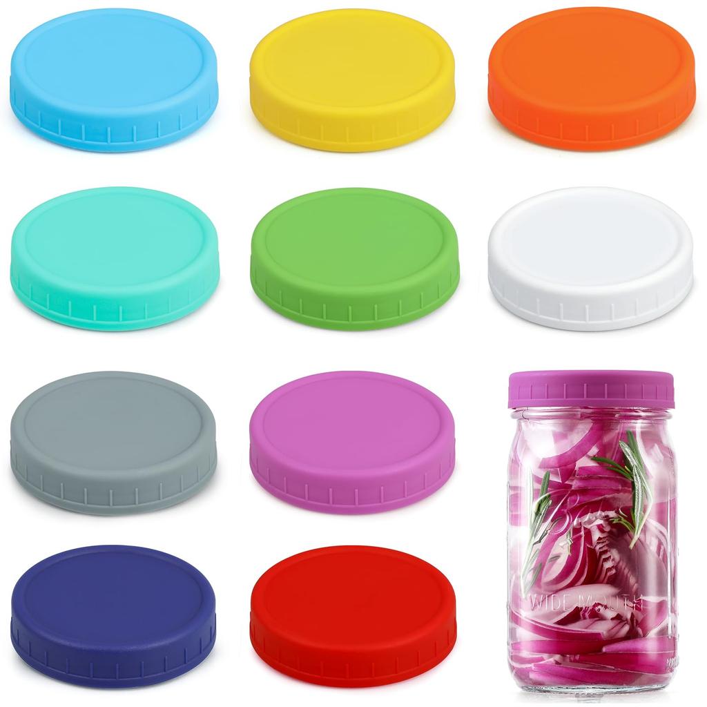 12PCS WIDE Mouth Mason Jar Lids,PP Storage Caps,Canning Jars,Leak-Proof,for Stanley Cup Accessories,Kitchen Storage Organization