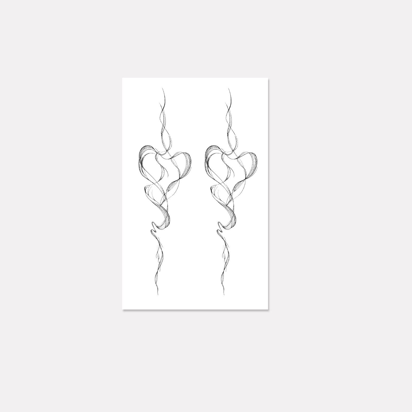

Ink Smoke Line Tattoo Sticker, Waterproof And Long-Lasting, Women S Wrist Advanced Sense Simulation Tattoo 12*19