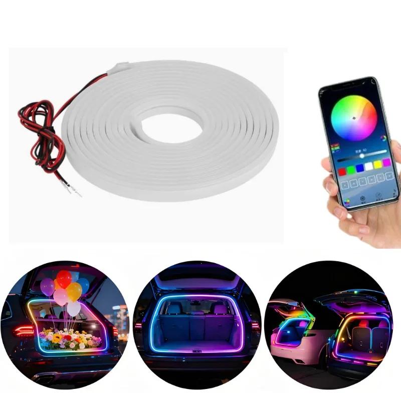 

Динамическая RGB LED лента для багажника автомобиля, высокая яркость, проводка, автоматическое срабатывание, световая лента для крышки багажника, установка без инструментов, 12В светло-желтый