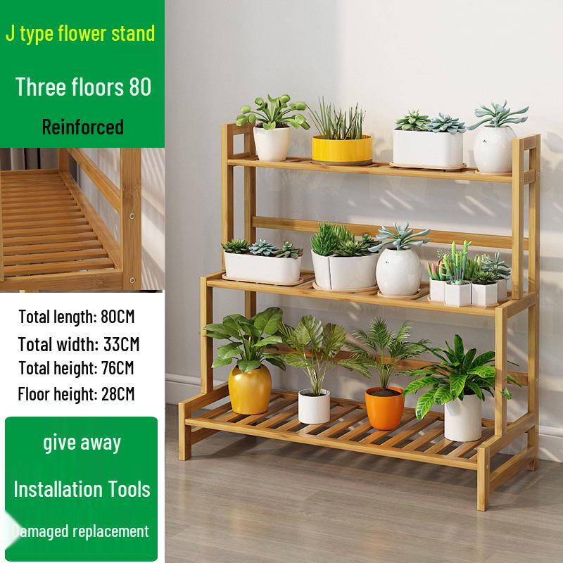 Bamboo Multi-Tier Indoor Plant Stand for Succulents and Flowers