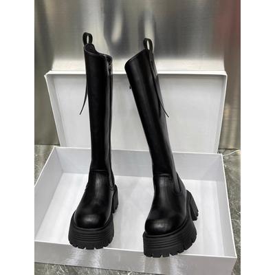 Increase the Height of the Thick Bottom and Look Thin, But the Knee Knight High Boots European Goods Explosion Inequality Tide